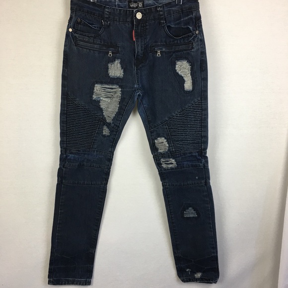 Mens Square Zero Distressed Slim Jeans - Picture 1 of 5